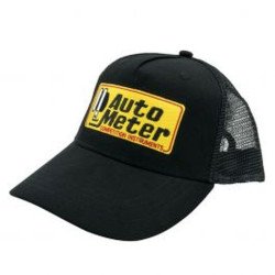 Autometer Hat Snap Fit Adjustable Black Embroidered Trucker