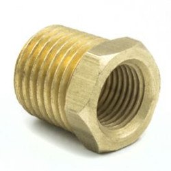 Autometer Fitting Adapter 1 4 Npt Male 1 8 Npt Female Brass