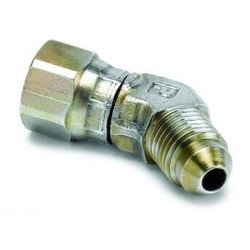 Autometer Fitting Adapter 45Degree 4An Female To 4An Male Steel