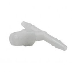 Autometer Fitting Tee 1 4 Hose Barb To 1 8 Npt Male Plastic