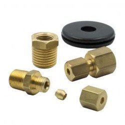 Autometer Fitting Kit 1 8 Nptf Compression To 1 8 Line Brass
