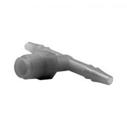 Autometer Fitting Tee 3 16 Hose Barb To 1 8 Npt Male Plastic